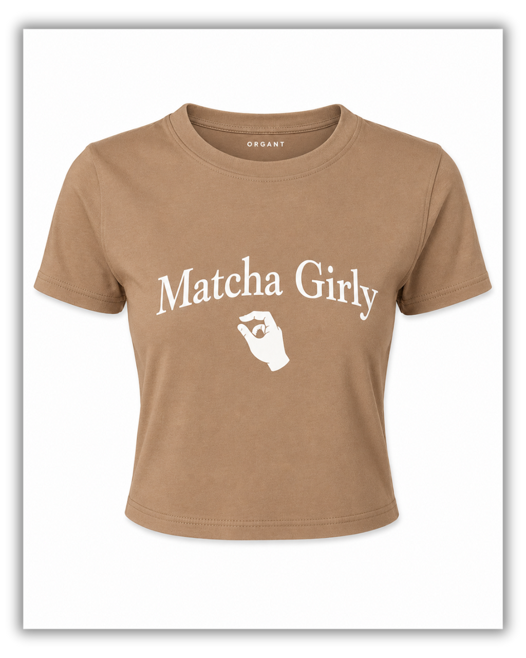 ORGANT Matcha Girly Cropped Tee – Nude Mocha