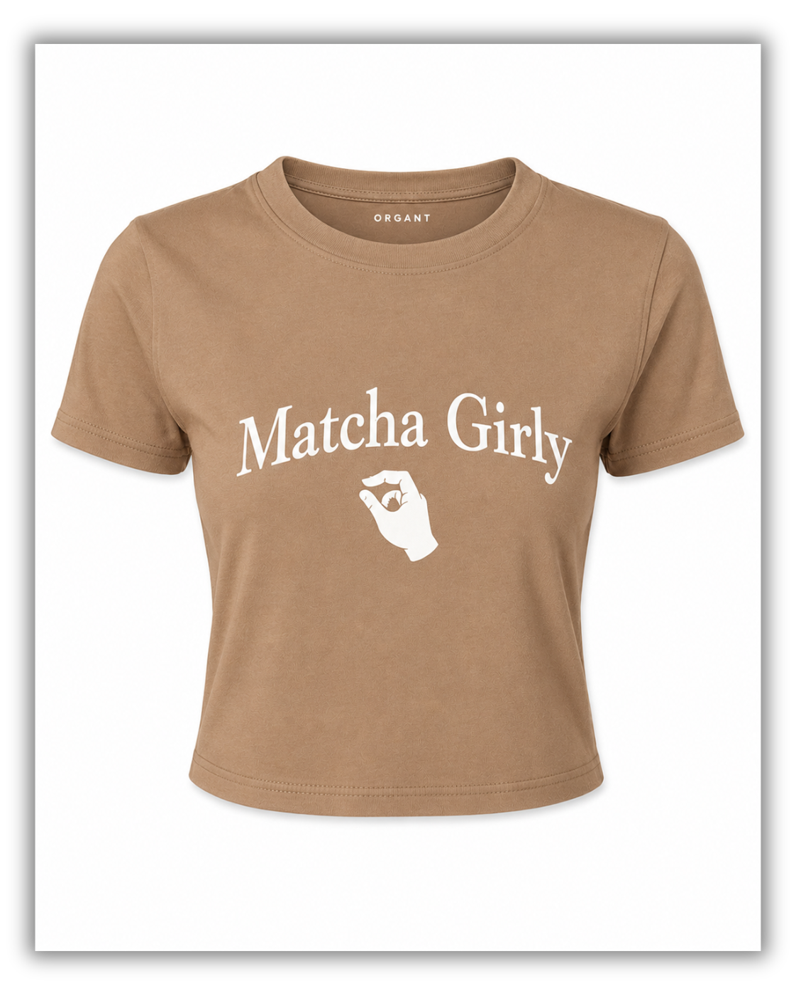 ORGANT Matcha Girly Cropped Tee – Nude Mocha