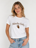 ORGANT Matcha Girly Cropped Tee – White Mocha