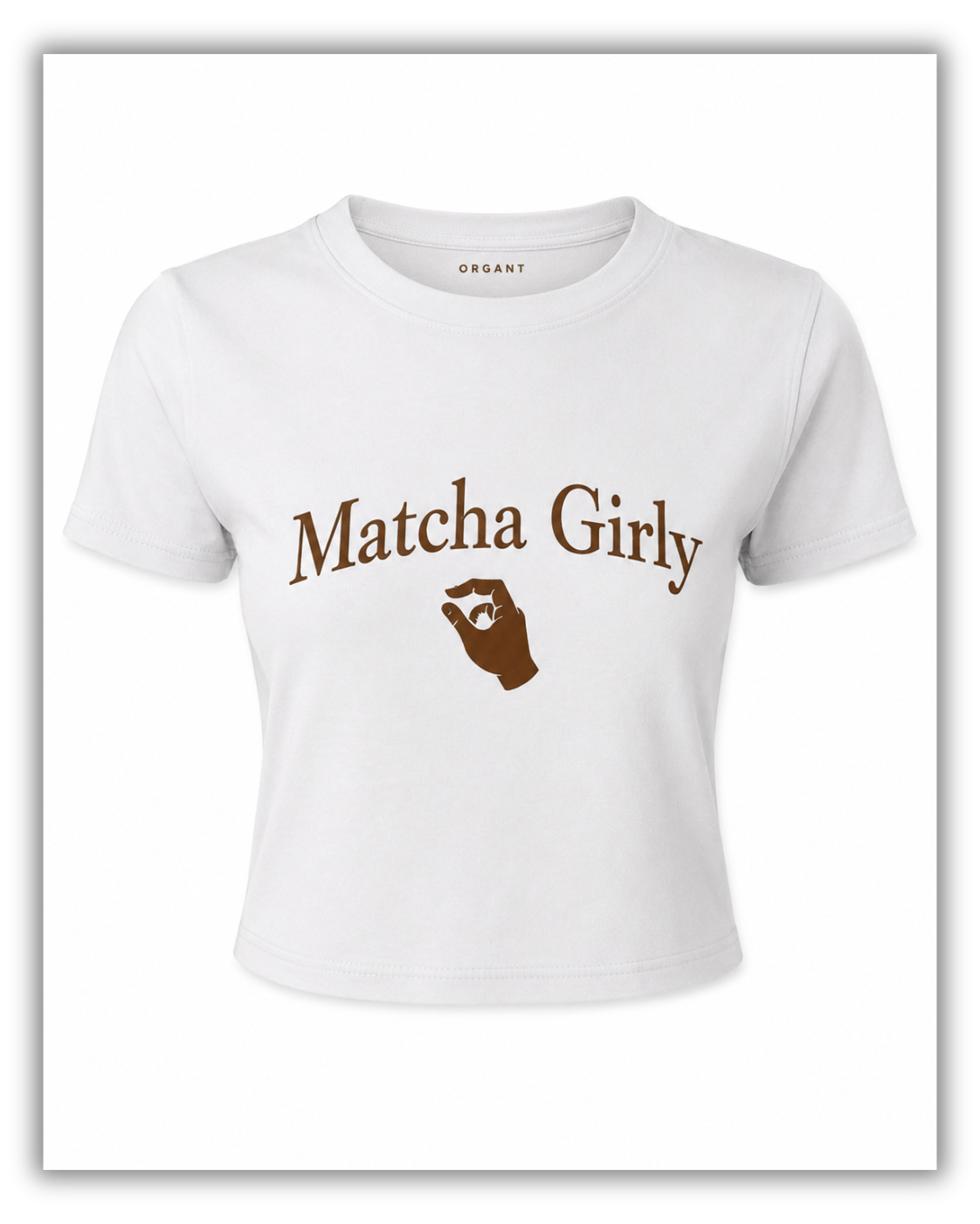 ORGANT Matcha Girly Cropped Tee – White Mocha
